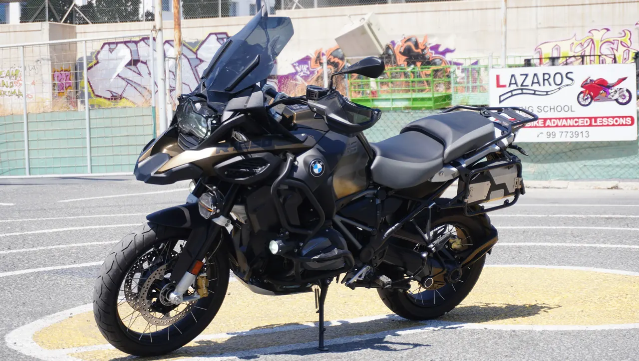 Instructor and student on motorcycles at Lazaros Motorcycle Academy in Limassol